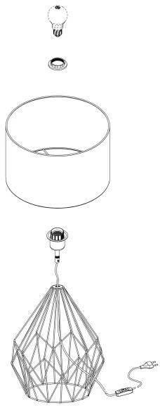 Eglo 95185 - Stolná lampa PEDREGAL 1xE27/60W/230V