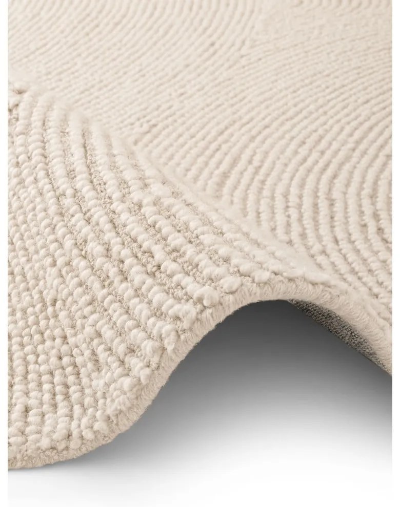Ručne tkaný vlnený okrúhly koberec vo svetlo prírodnej farbe ø 120 cm Eleni Natural White – Hanse Home