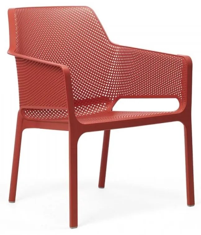 NET RELAX záhradná stolička s podrúčkami bianco