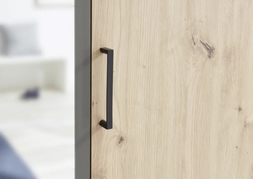 Šatníková skriňa Chicago, 120 cm, dub artisan/antracit