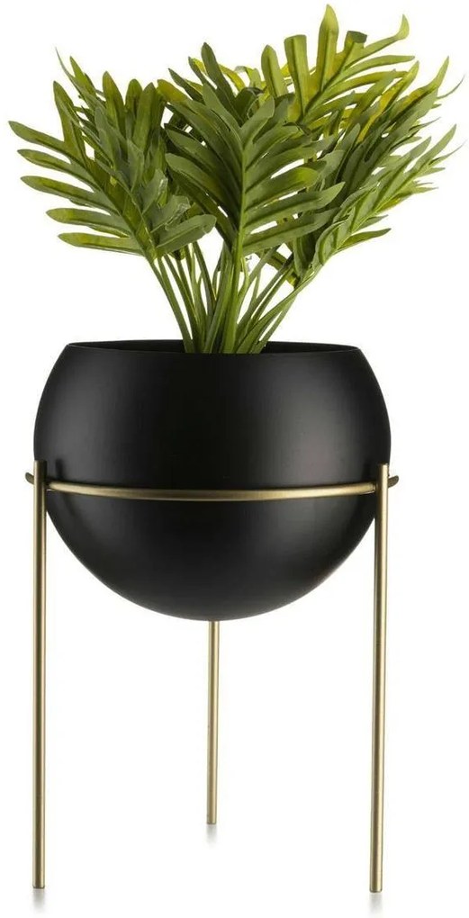 Kvetináč na stojane LOFT I 25 cm čierny/zlatý