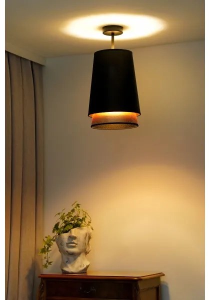 Duolla - Prisadený luster BELL SHINY 1xE27/15W/230V pr. 25 cm čierna/medená