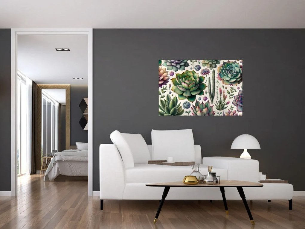 Obraz - Sukulenty (90x60 cm)