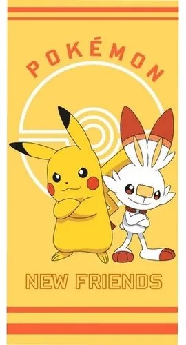 Detská osuška Pokémon Pikachu a Scorbunny, 70 x 140 cm