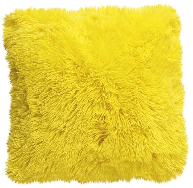 Plyšový povlak na vankúš Mussa 40x40 cm ŽLTÝ