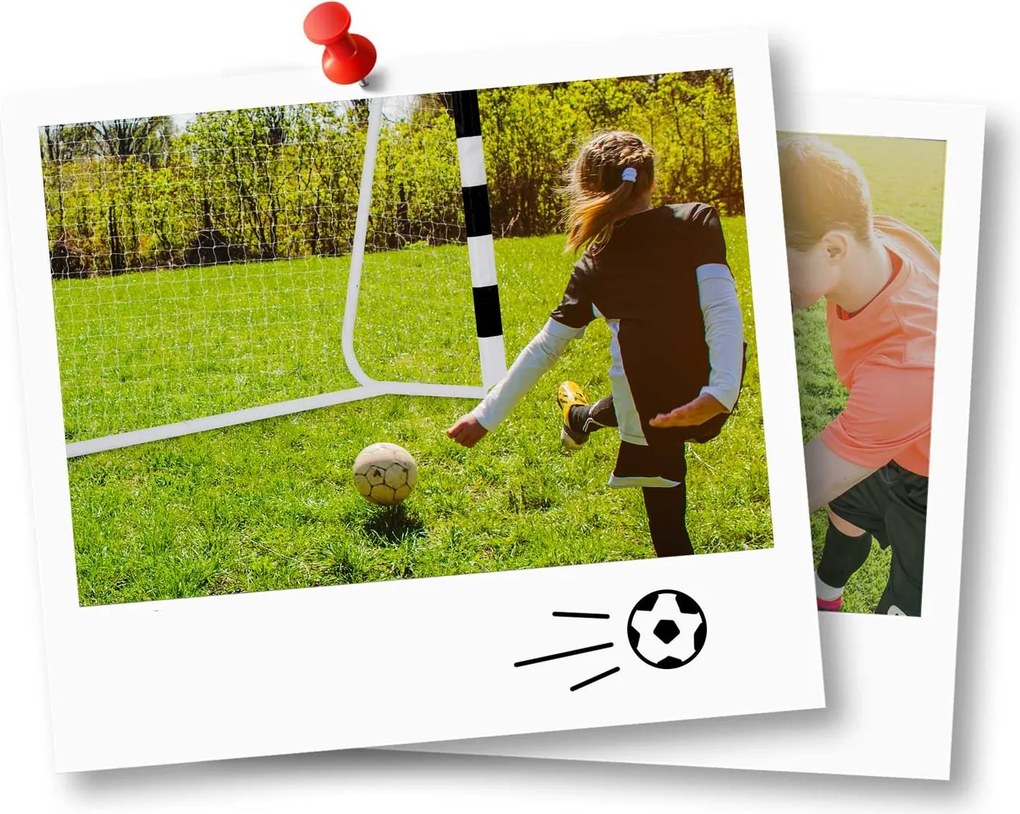 Neo-Sport Futbalová bránka 300 x 200 x 120 cm NS-465 čierna a biela