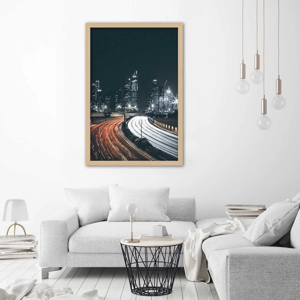 Gario Plagát Noc vo veľkomeste Farba rámu: Bez rámu, Rozmery: 70 x 100 cm