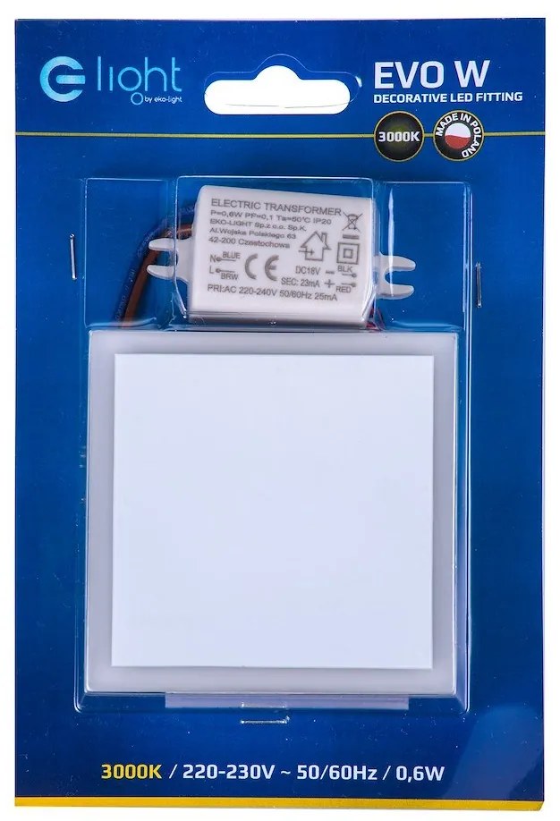 Schodiskové LED svietidlo Evo, 1x LED 0,6w, 3000k, w