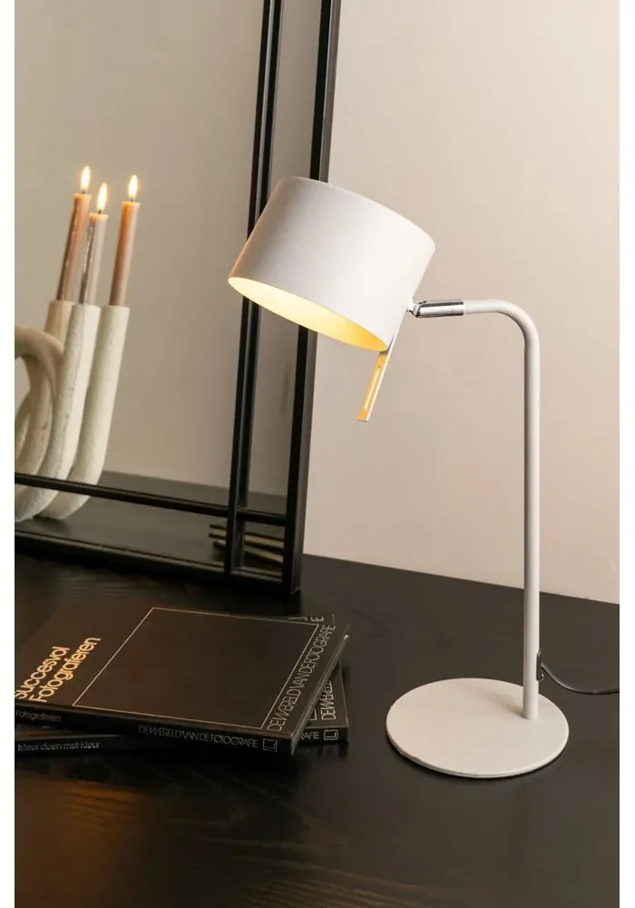 Sivá stolová lampa Leitmotiv Shell, výška 45 cm