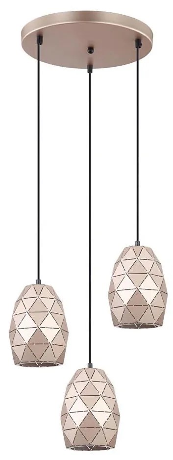 ITALUX MDM-3480/3A GD - Luster na lanku HARLEY 3xE27/40W/230V rose gold