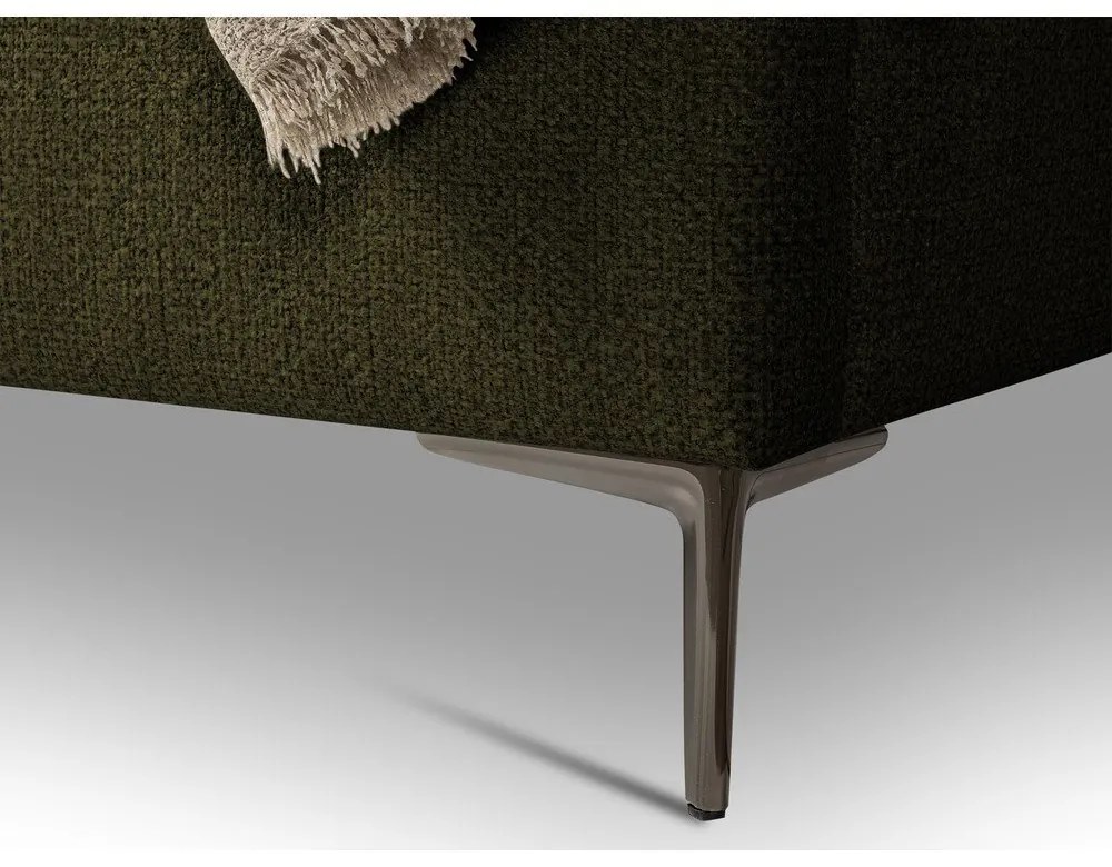 Tmavozelená čalúnená dvojlôžková posteľ s roštom 180x200 cm Makana – Makamii