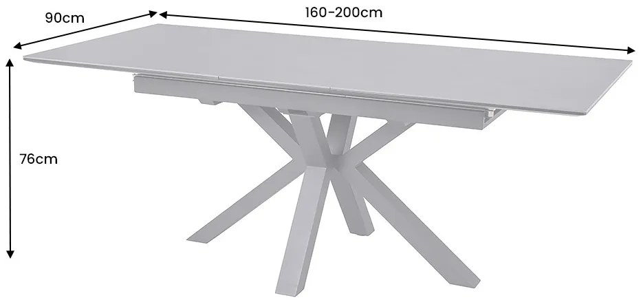 Dizajnový rozťahovací keramický stôl Age 160-200 cm grafit sivý