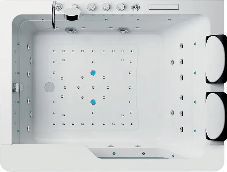Terra Hydromasážna vírivá vaňa Tugela 913 170x130 s ohrevom vody, biela