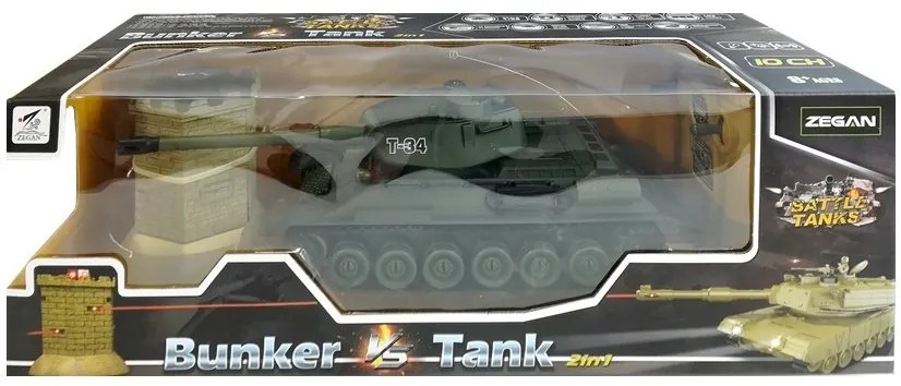 LEAN TOYS Tank s bunkrom 1:28 RC - zelený