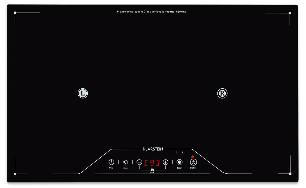 Klarstein Deejay, indukčná varná doska, 3500 W, sklokeramika, dotykové ovládanie, čierna