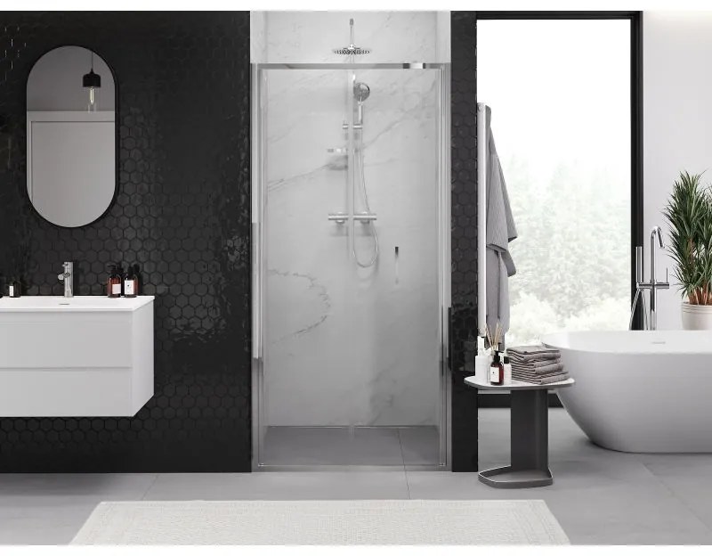 Mexen Exo, skladacie dvere do otvoru 80x200 cm, 6mm číre sklo, chrómový profil, 816-080-000-01-00