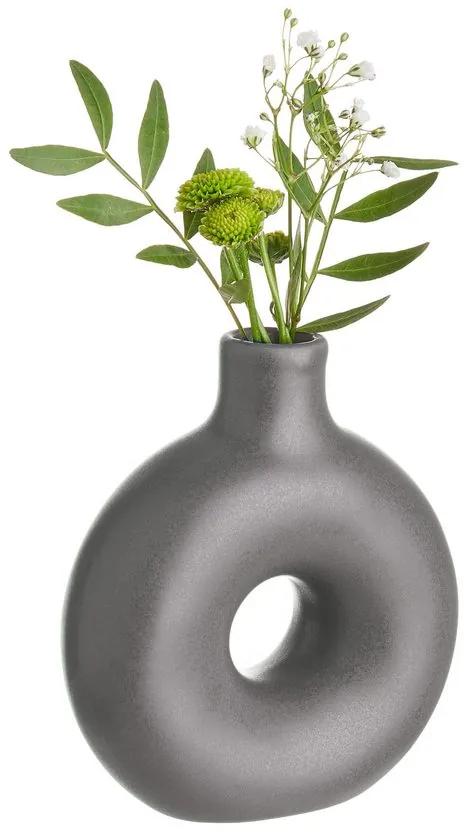 Butlers LOOPY Mini váza 10 cm - tm. šedá