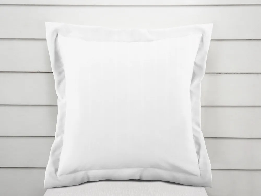 Biante Damašková obliečka na vankúš s lemom DM-002 Biela - pásiky 6 a 24 mm 60 x 60 cm