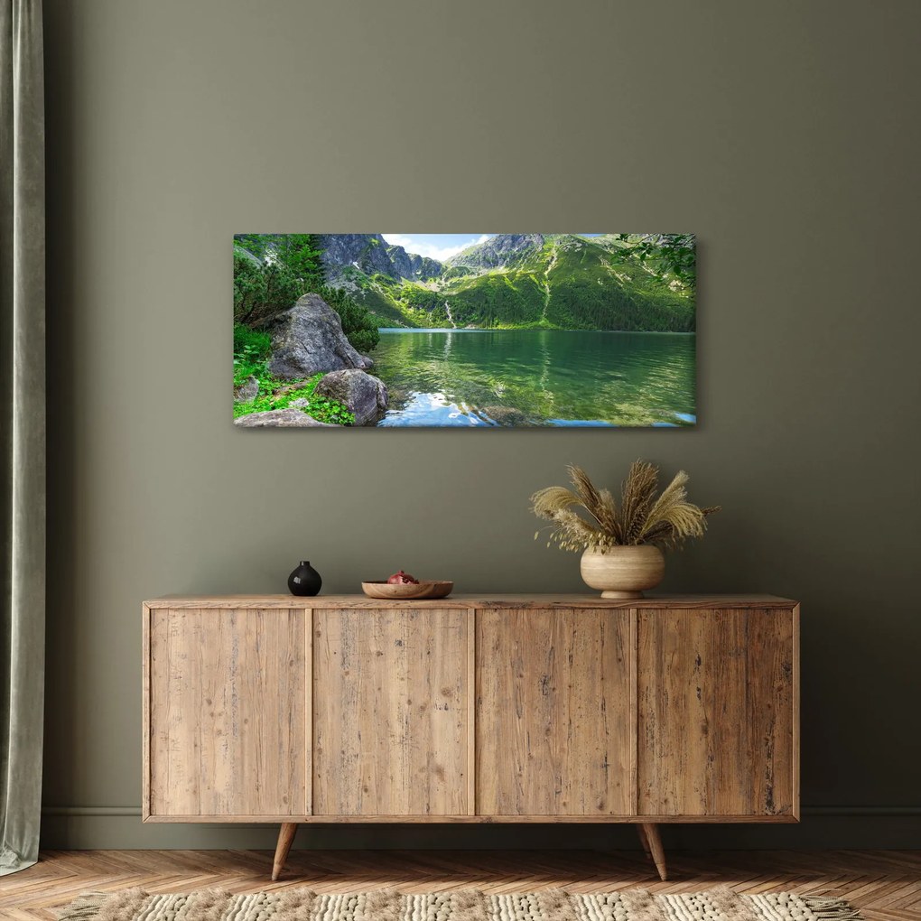 Obraz jazera v Tatrách (120x50 cm)