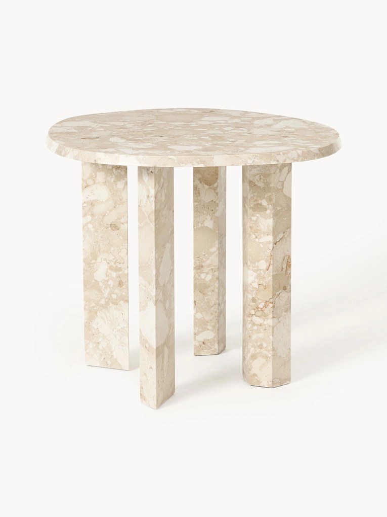 Okrúhly mramorový pomocný stolík Taula