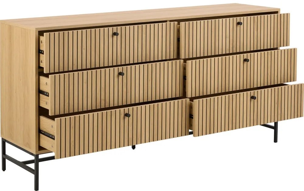 Komoda v dekore duba v prírodnej farbe 158x80x40 cm Albany – Actona