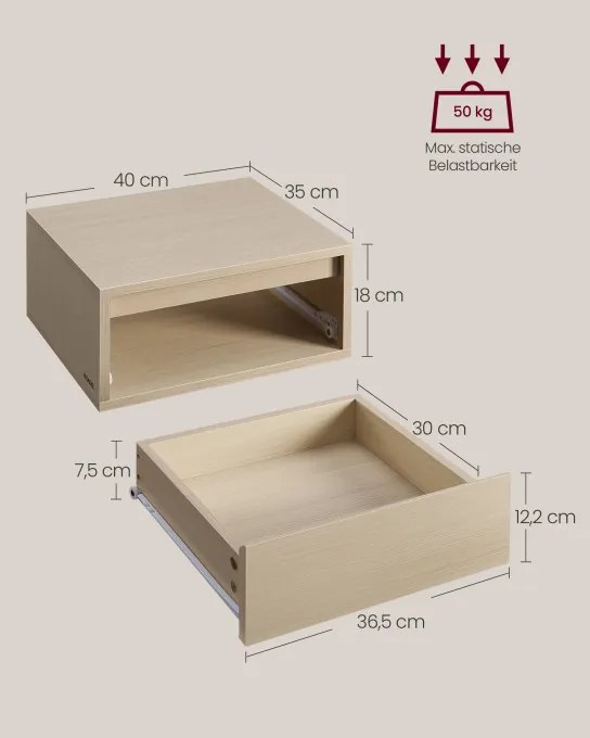 Set dvoch závesných nočných stolíkov LET854N01 (2ks)