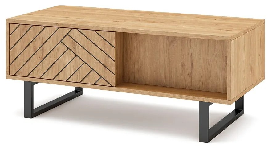 Konferenčný stolík v dekore duba v prírodnej farbe 55x110 cm Madona - Marckeric