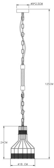 Globo 15675H - Luster na reťazi HALIA 1xE27/60W/230V