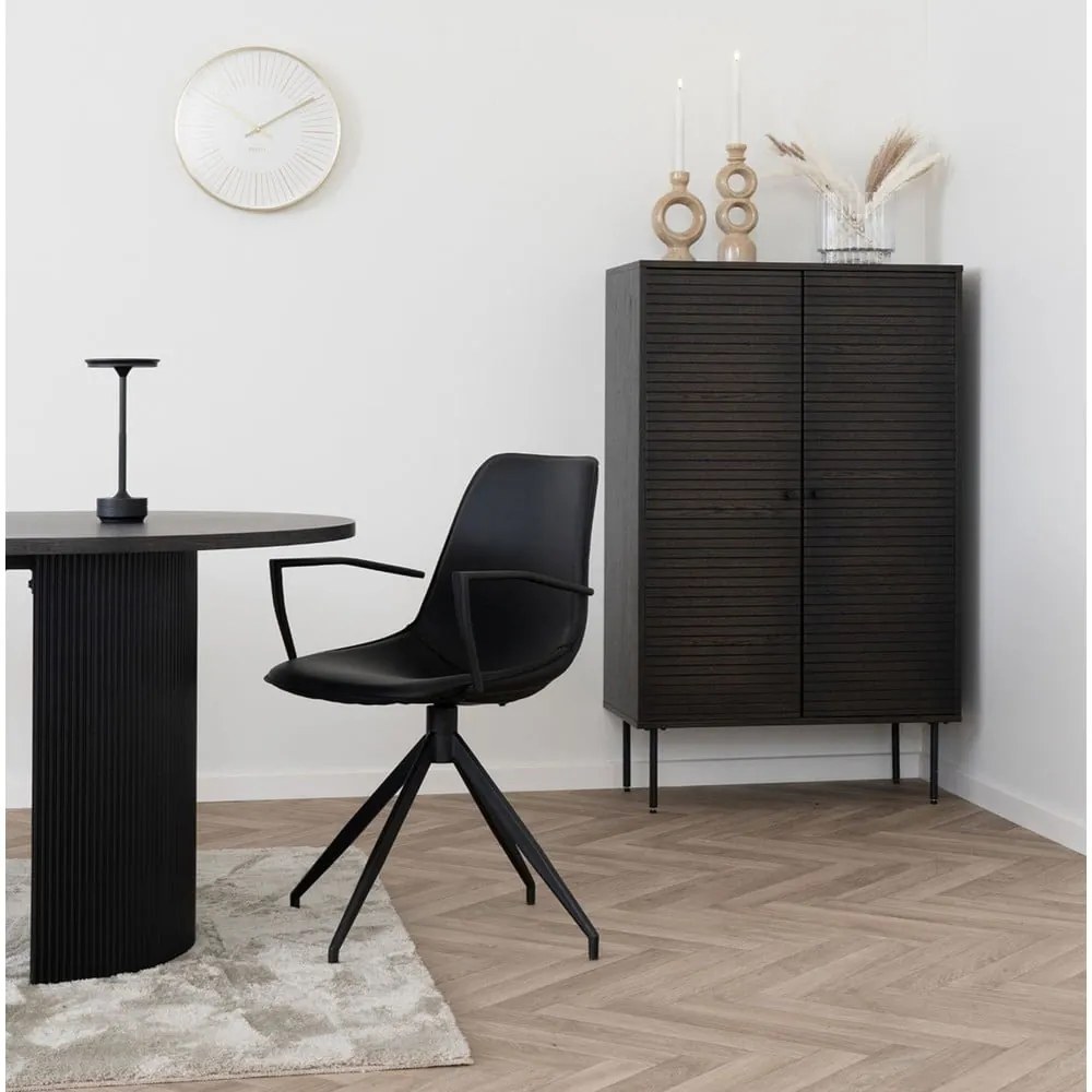 Tmavohnedá skrinka v dekore duba 80x130 cm Kyoto – House Nordic