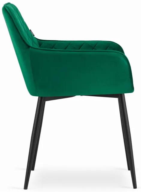 Set dvoch jedálenských stoličiek NOLA zelené (čierne nohy) 2ks