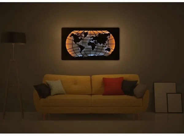 Li-Go 4868/DUB2 - LED Nástenná dekorácia LED/24W/230V 110x60 cm dub/mapa sveta