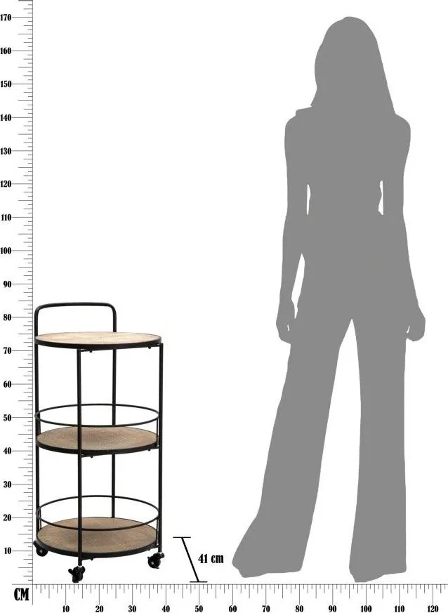 Kovový servírovací stolík na kolieskach 41,5x40 cm Arex – Mauro Ferretti