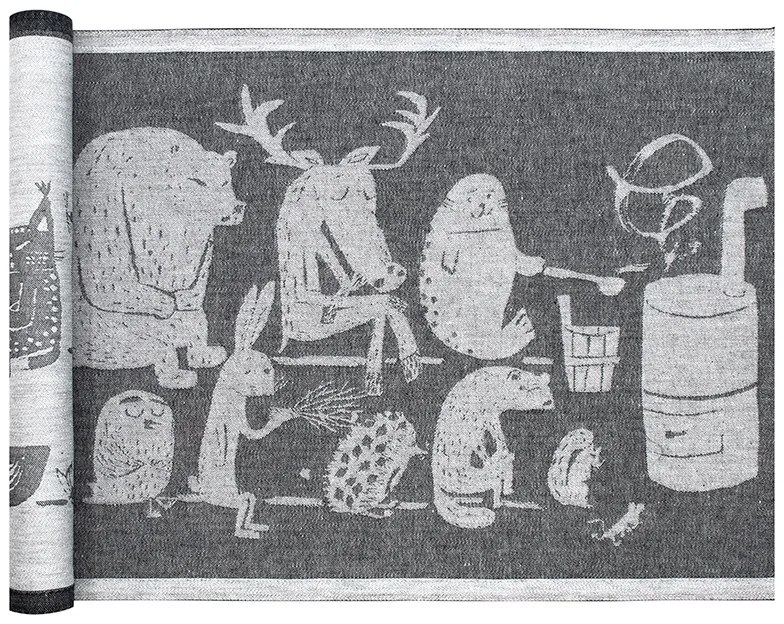 Podložka do sauny Eläinten 46x150, tmavo sivá