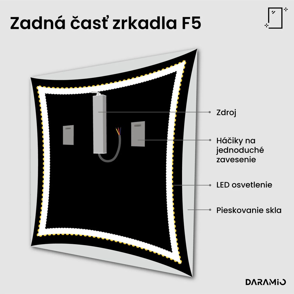 Zrkadlo s LED osvetlením F5