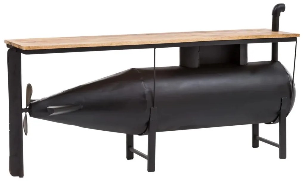 furniture-nabytek.cz - Masívna podumývadlová skrinka z recyklovanej borovice, lakovaná, čierna – 184×43×78 cm