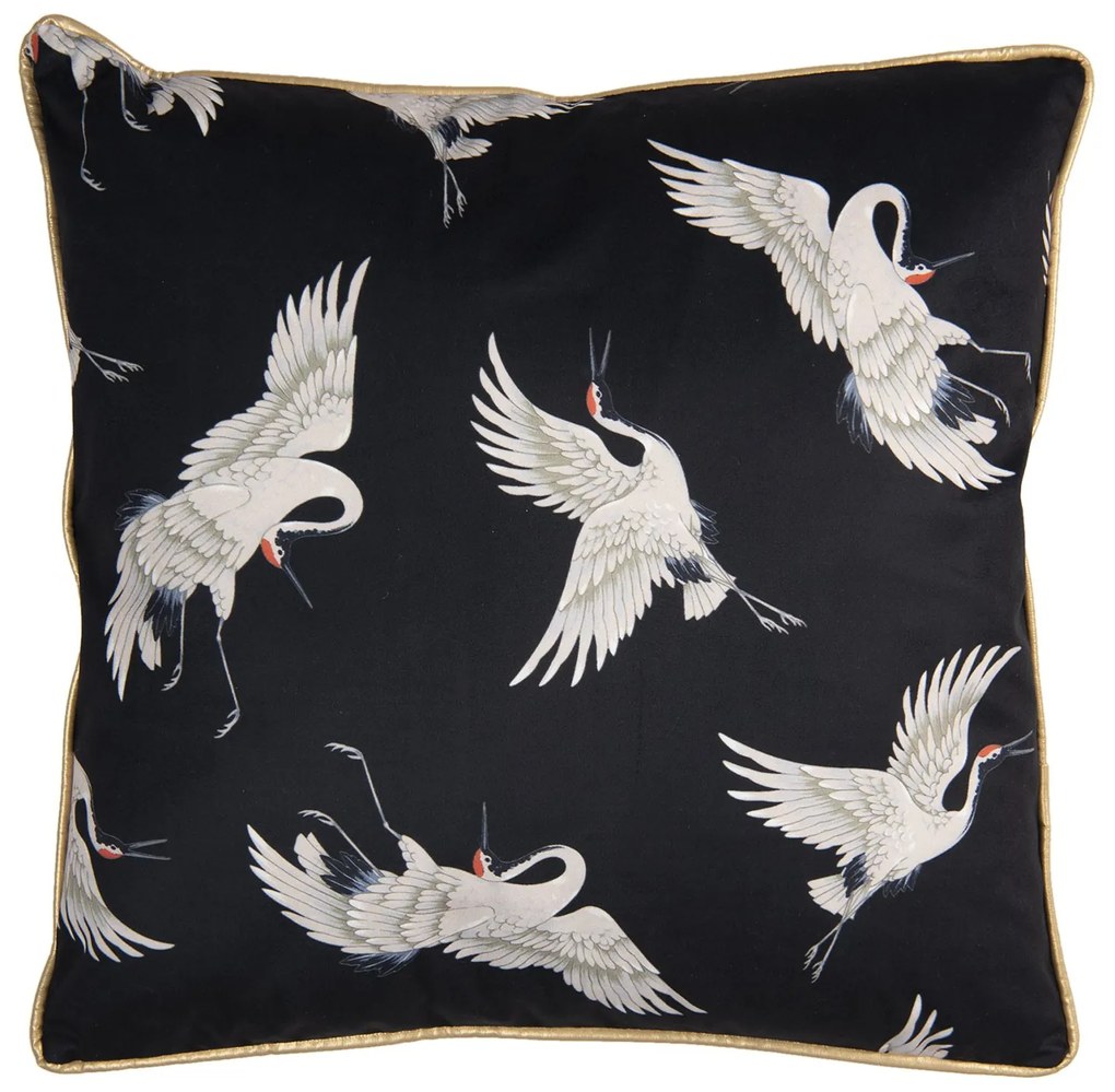 Čierny zamatový vankúš s čapy - 45 * 45 cm