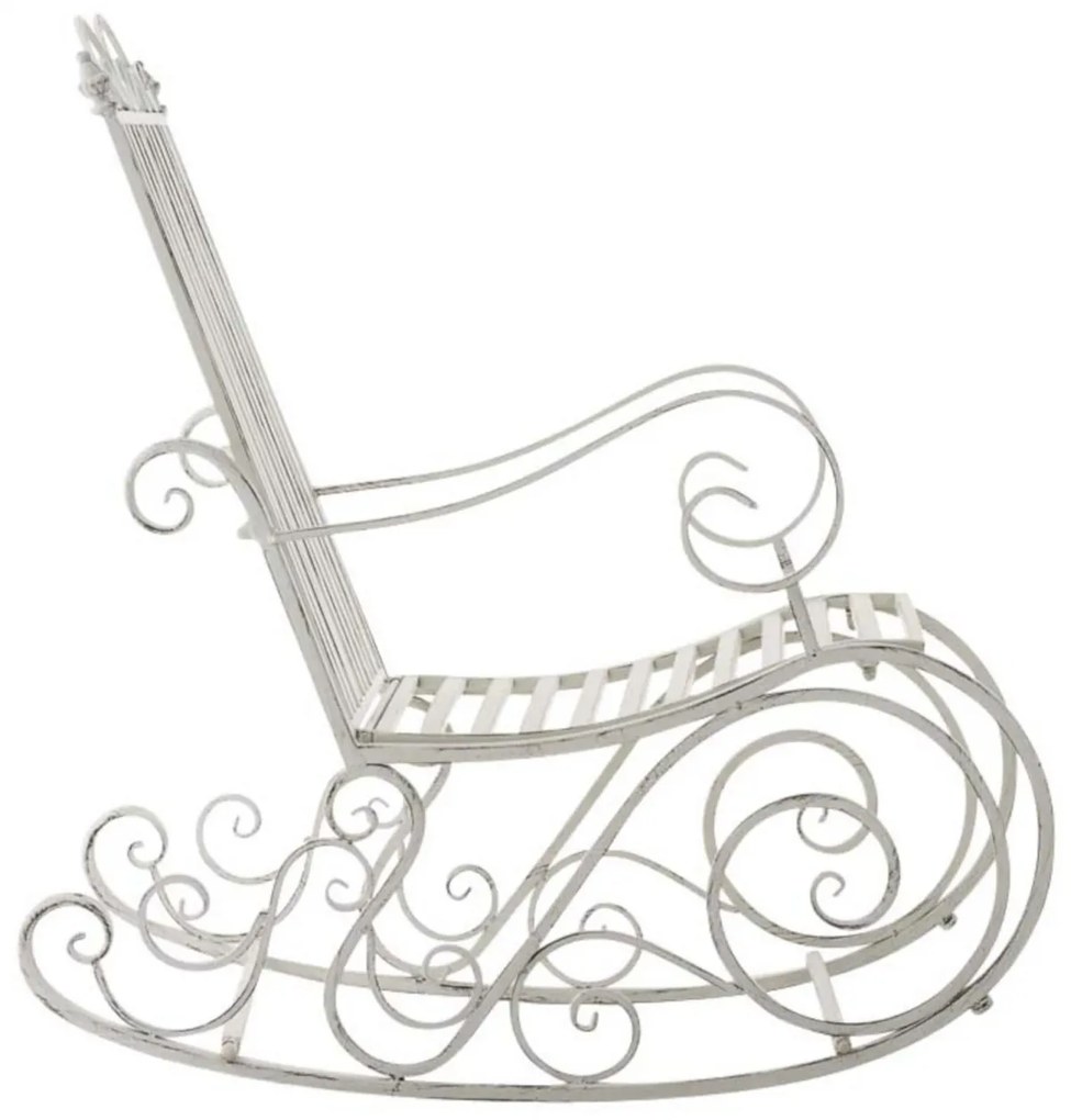 Kovové hojdacie kreslo Smile (SET 2 ks) - Biela antik