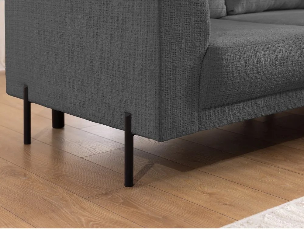 Tmavosivá ženilková rohová pohovka (pravý roh/do L) Mauris – Ropez