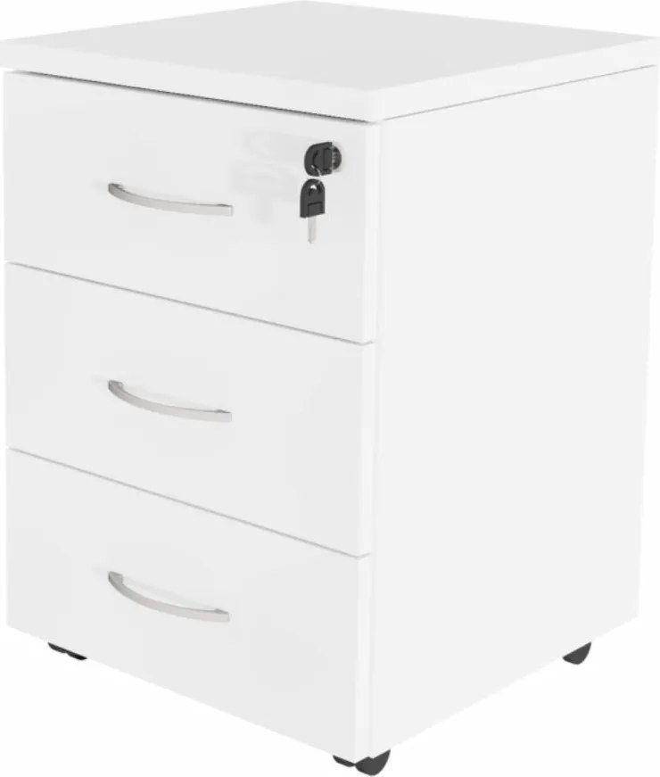 Biely kontajner pod písací stôl na kolieskach BP89