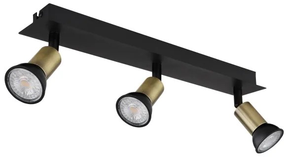 Globo 57998-3B - Bodové svietidlo DREW 3xGU10/35W/230V čierna/mosadz