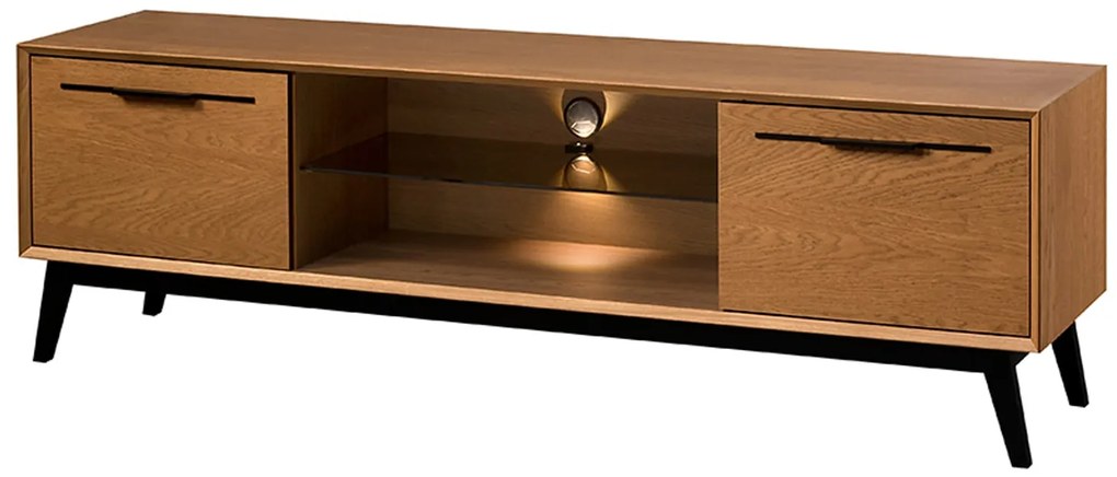 TV stolík Lazure 25 s LED osvetlením 180 cm dub Rustikal karamelový