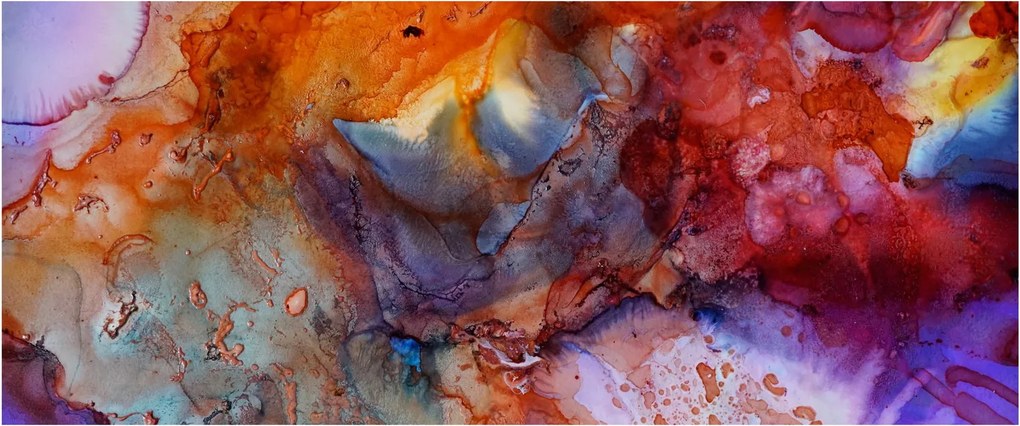 Obraz - Abstraktné atramentové umenie (120x50 cm)