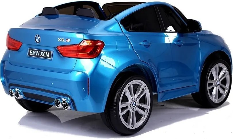 LEAN CARS Elektrické autíčko BMW X6M pre deti modré lakované