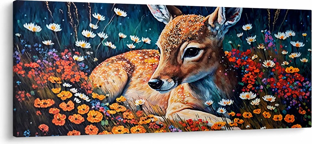 Obraz - Maľované srne (120x50 cm)