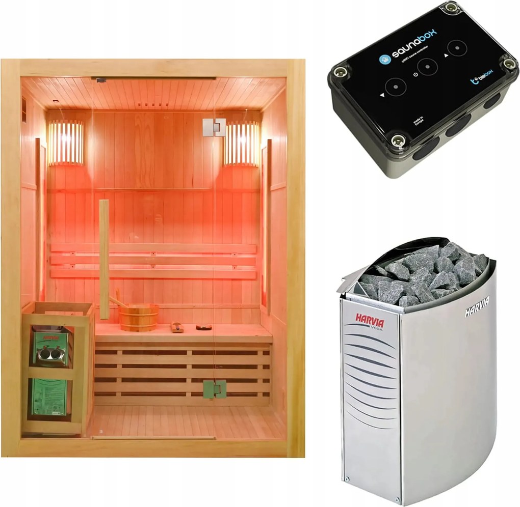 Suchá domáca sauna soľné panely s pecou kormidlo BleBox SaunaBox GN-EA3