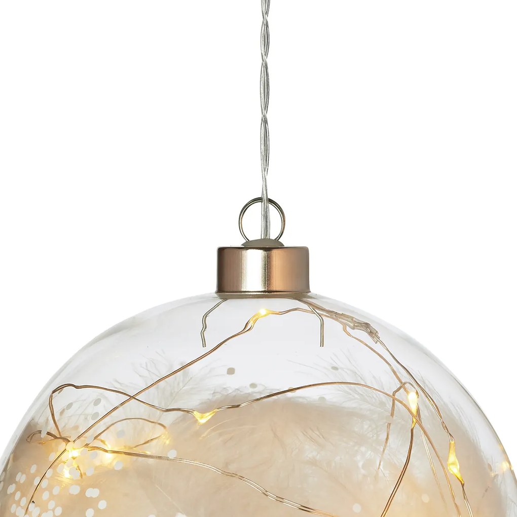 LED svetelná guľa s pierkami, veľká