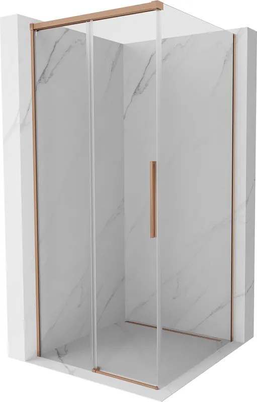 Mexen Rox, posuvný sprchový kút 95 x 95 cm, 8mm číre sklo, medený matný profil, 8C2-095-095-65-00