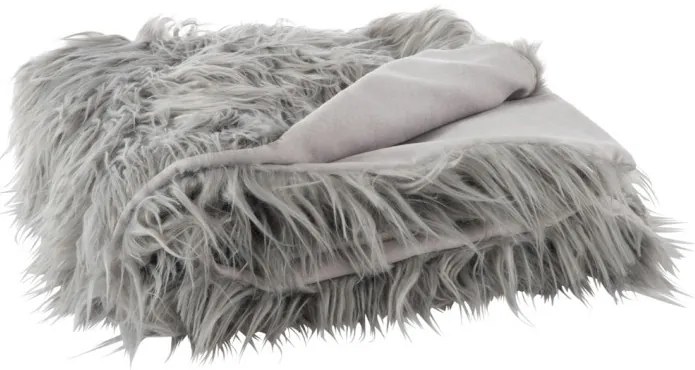 Šedý chlpatý pléd Yetti - 150*170 cm