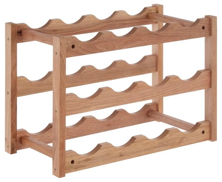 Regál na víno z orechového dreva v prírodnej farbe počet fliaš 12 Arla – Premier Housewares