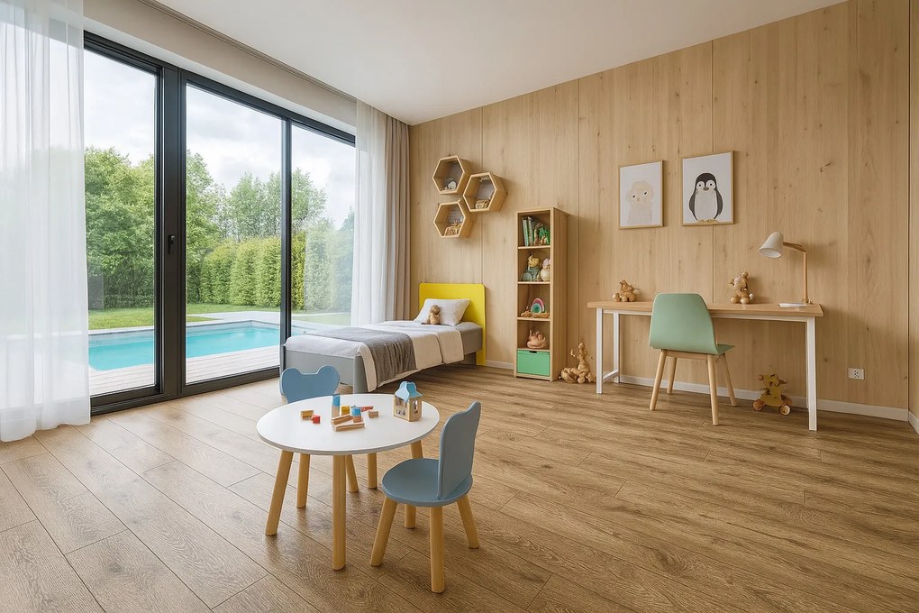 Beaulieu International Group, PVC podlaha - lino Polo 2122, na mieru, šíře 3m,4m, hnedá, pena, detská izba